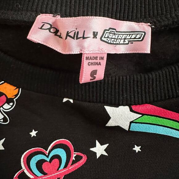NEW Dolls Kill x Powerpuff Girls Crop Sweatshirt Graphic Cartoon Network Rare - Picture 3 of 6